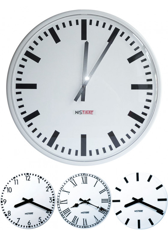 NISTIME analog indoor clock, round,  different variations